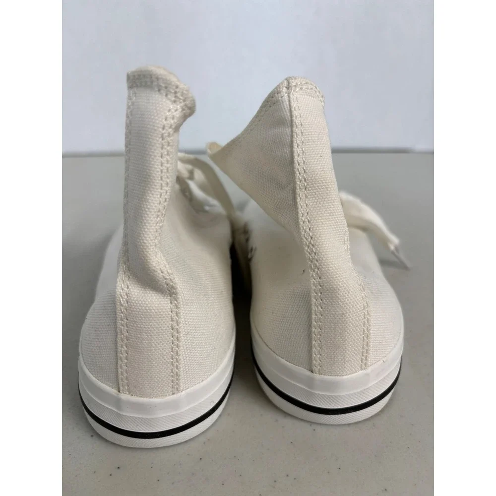 Ccocci Womens High Top Canvas‎ Sneakers Off White Smiley Face Patch Size 8